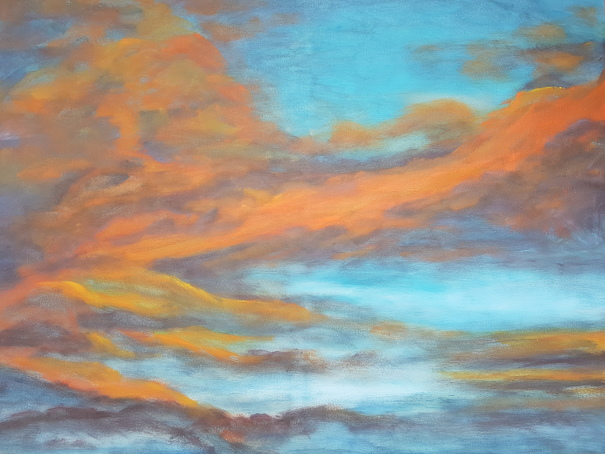 'Abendhimmel über Las Tricias 2' <br> Acryl auf Leinwand 60 x 80 250 €